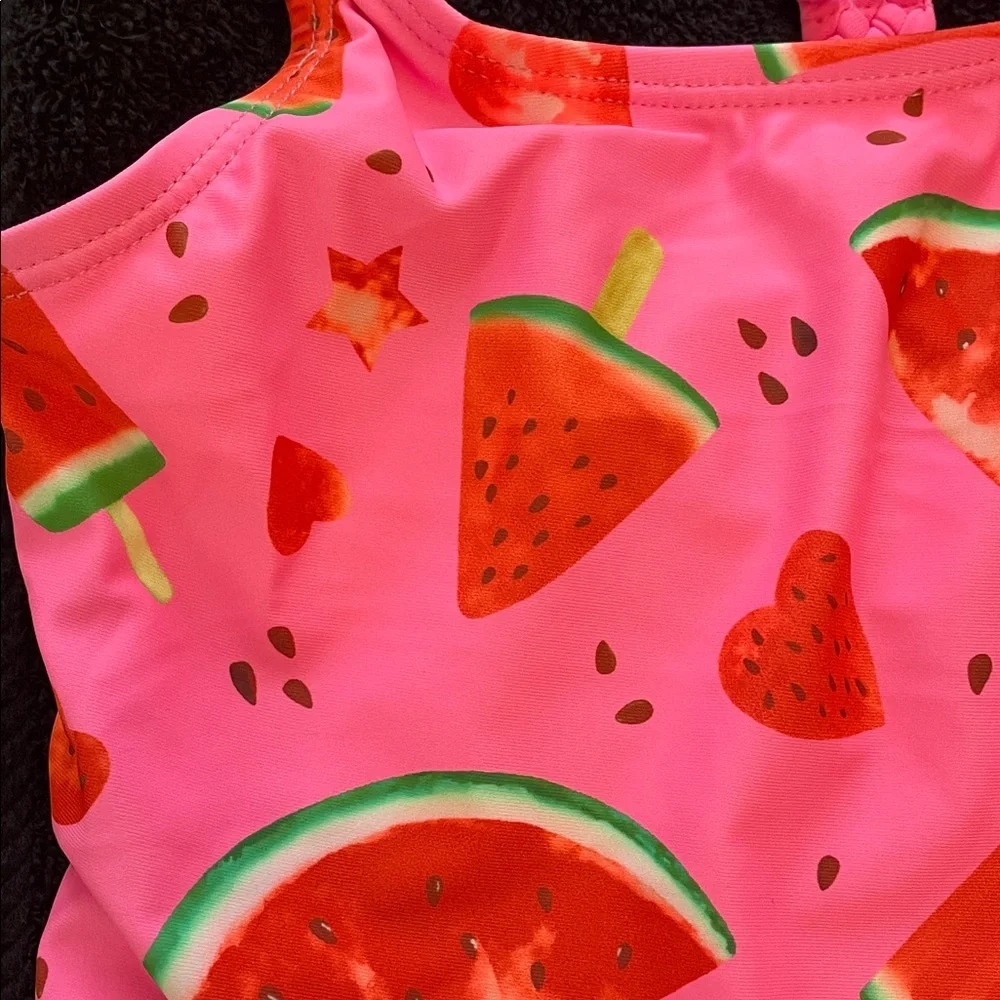 Playful Watermelon Print Kids Bikini Set